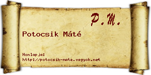 Potocsik Máté névjegykártya